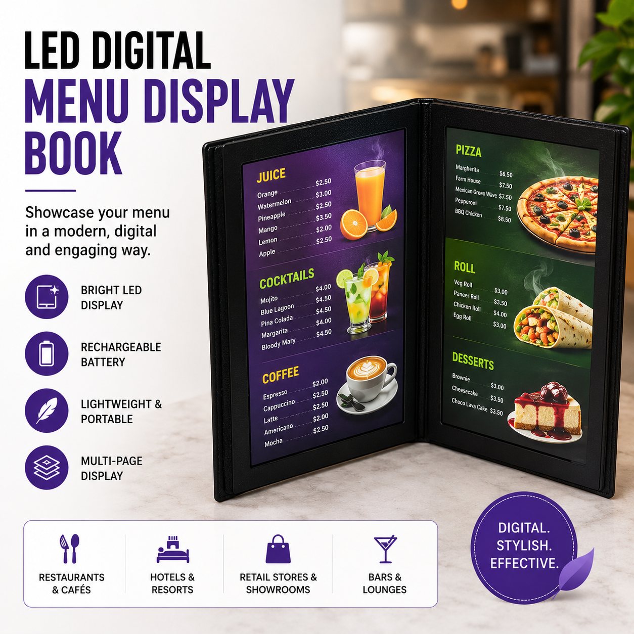 LED Digital Menu Display Book - View 1